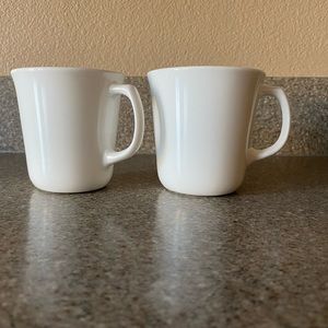 Set of two CorningWare White Coffee Cups Mugs